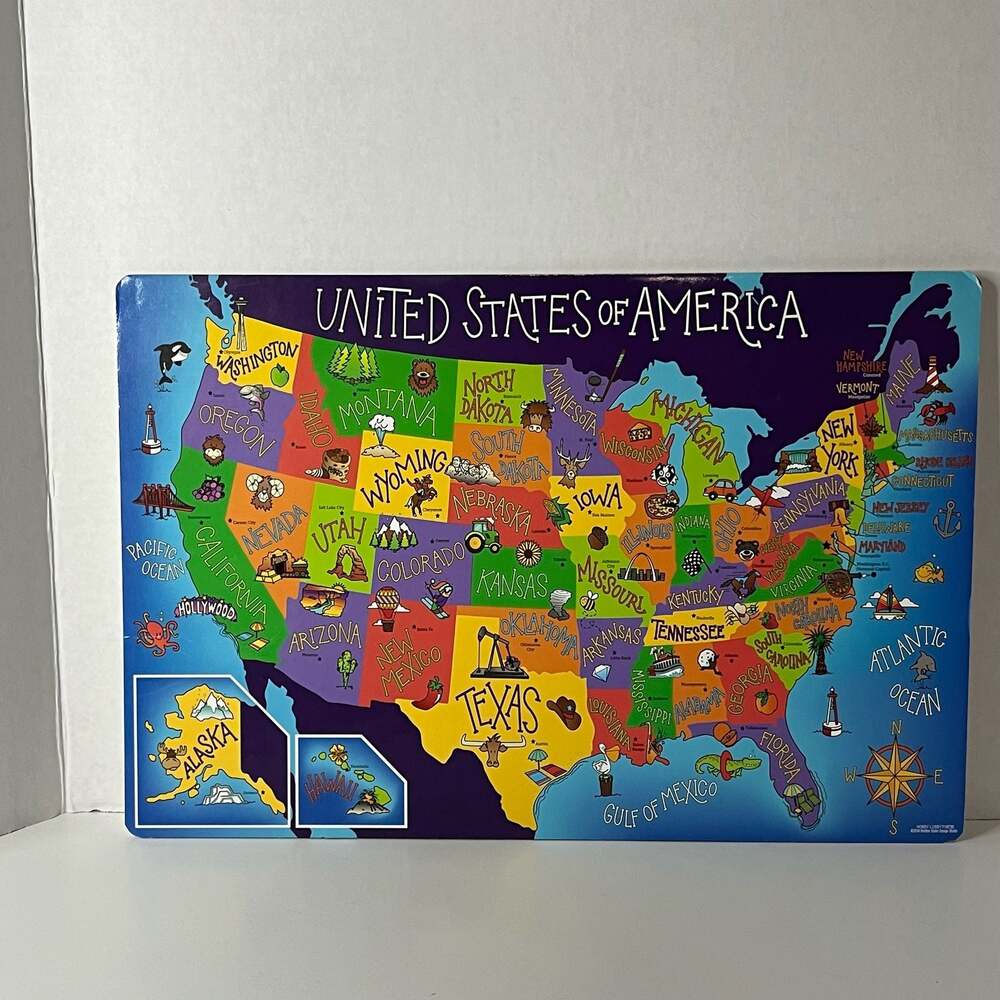 Brother Sister Design Studio Hobby Lobby USA Map Educational Wall Art Decor